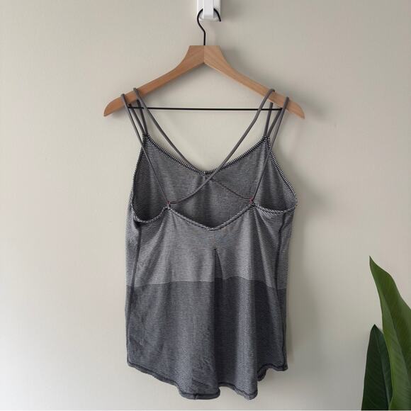 Lululemon Breezy Tank Divided Stripe Heathered Light Grey Heathered Dark Slate - Picture 4 of 14
